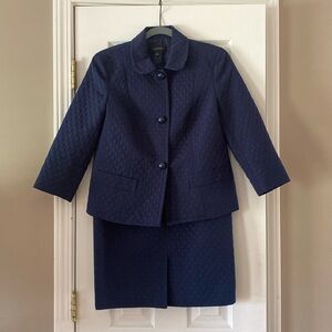 Navy 3/4 sleeve timeless suit with matching skirt